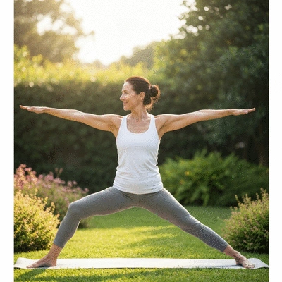 Person practicing yoga outdoors, symbolizing mental fortitude and wellness, no text, no words, no typography, clean image