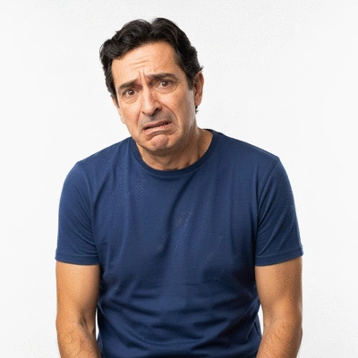 Person looking distressed, symbolizing mood shifts and irritability