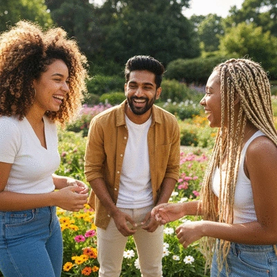 Journal and pen on a wooden table, with green plants in the background, suggesting reflection and outdoor connection