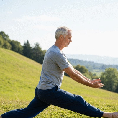 Person practicing yoga in a serene setting