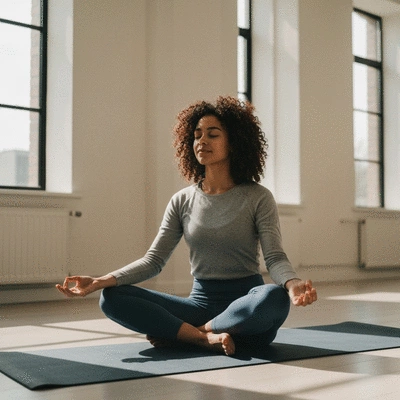 Person meditating after a workout